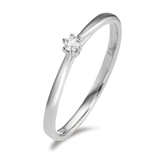 Solitaire ring 18k White Gold Diamond 0.035 ct, w-si