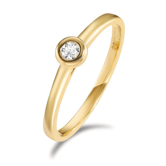 Solitaire ring 18k Yellow Gold Diamond 0.05 ct, w-si