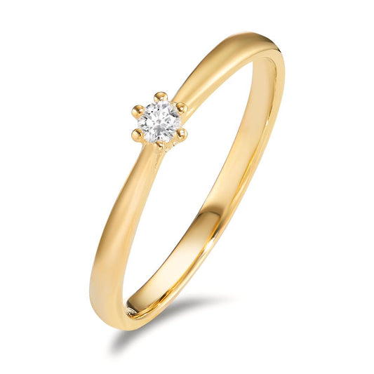 Solitaire ring 18k Yellow Gold Diamond 0.075 ct, w-si