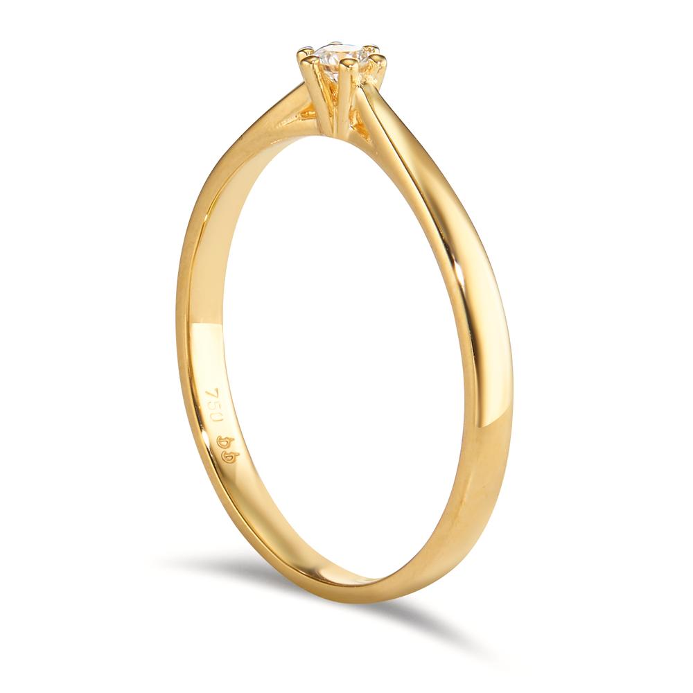 Solitaire ring 18k Yellow Gold Diamond 0.075 ct, w-si