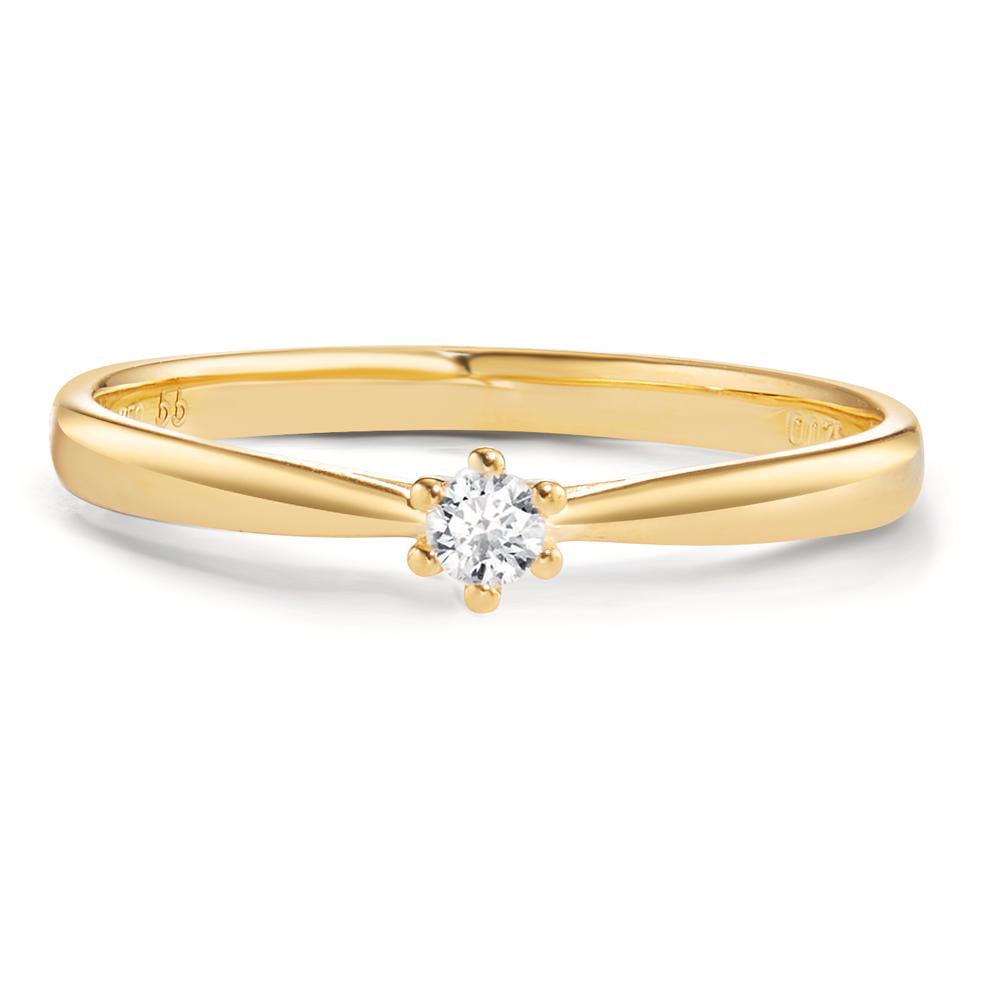 Solitaire ring 18k Yellow Gold Diamond 0.075 ct, w-si