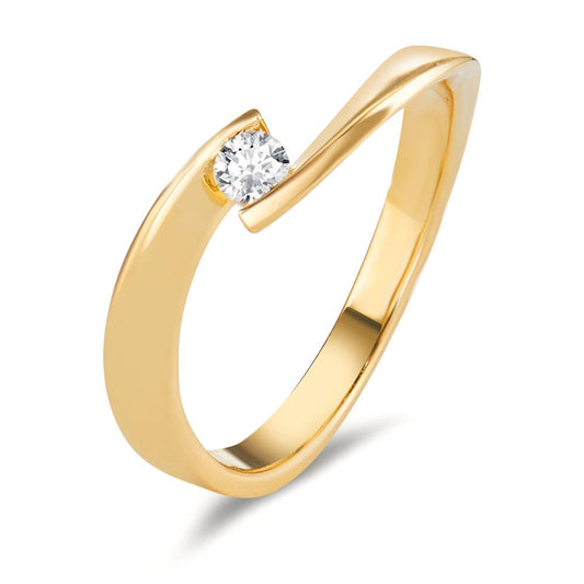 Ring 18k Yellow Gold Diamond 0.09 ct, w-si