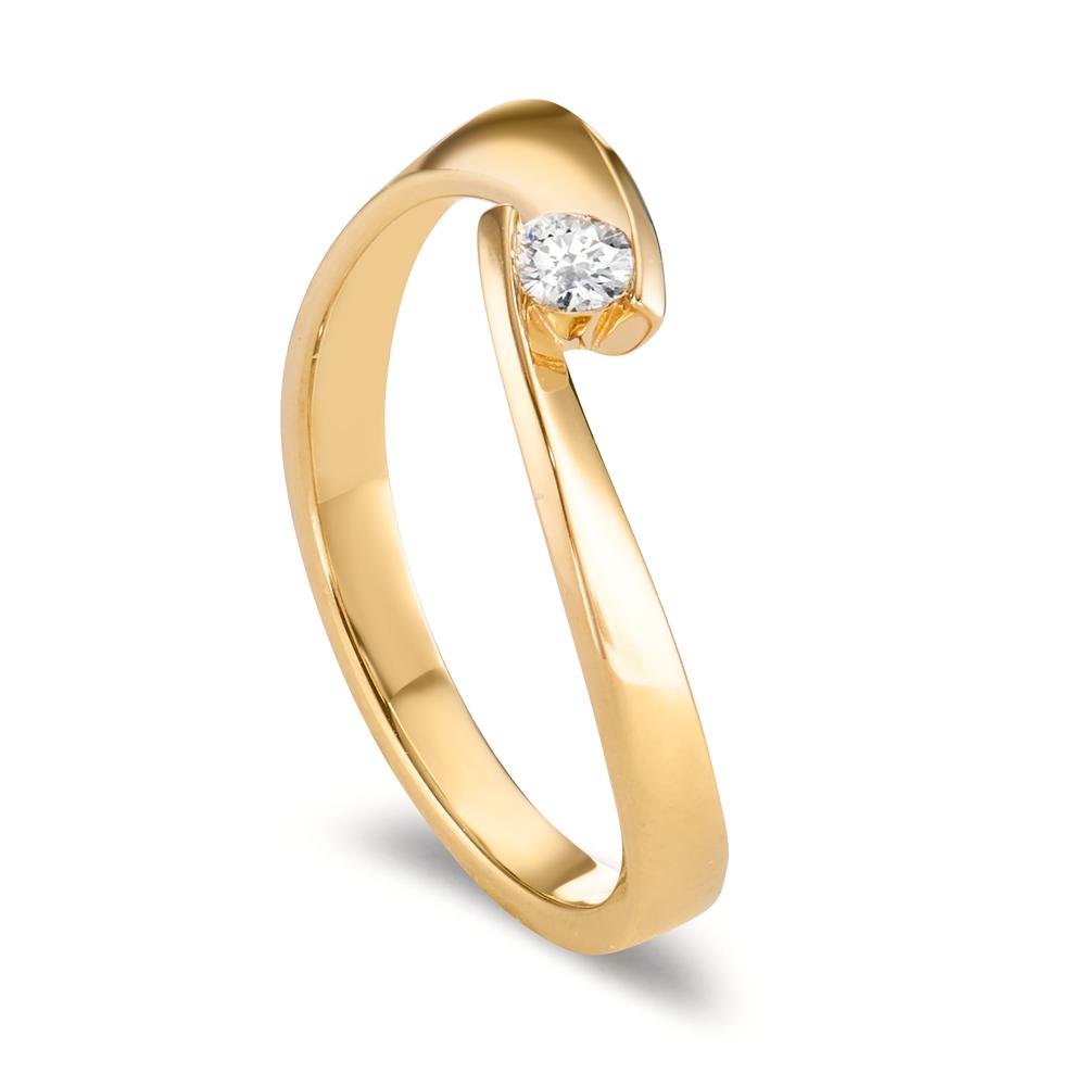 Ring 18k Yellow Gold Diamond 0.09 ct, w-si