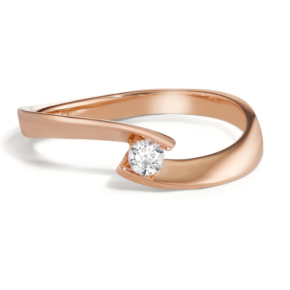 Ring 18k Red Gold Diamond 0.09 ct, w-si