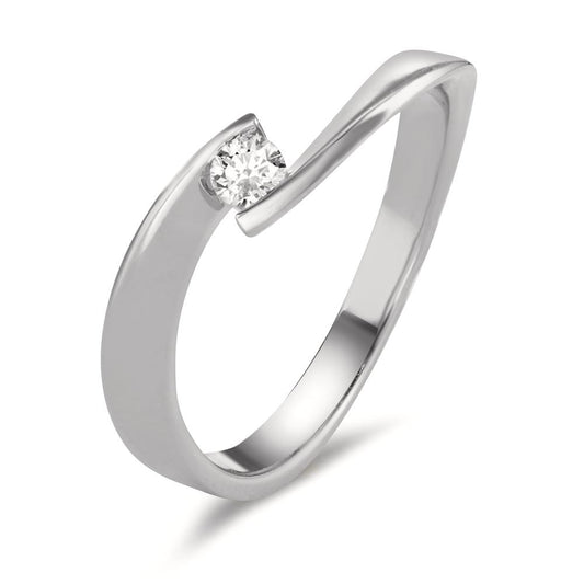 Ring 18k White Gold Diamond 0.13 ct, w-si