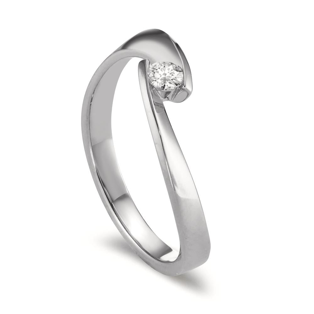 Ring 18k White Gold Diamond 0.13 ct, w-si