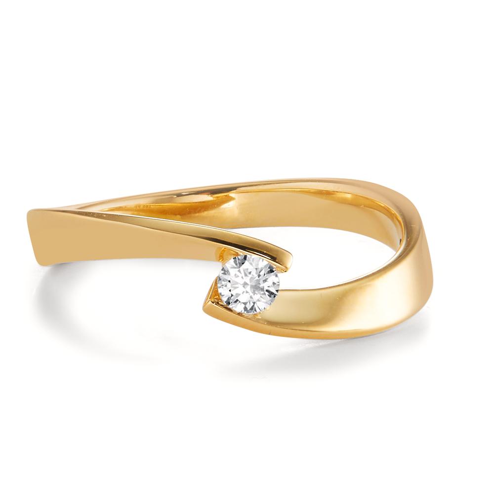 Ring 18k Yellow Gold Diamond 0.13 ct, w-si