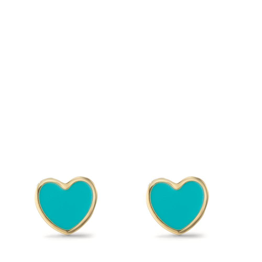 Stud earrings Silver Yellow Gold plated Heart