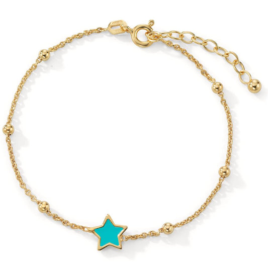 Bracelet Silver Yellow Gold plated Star 16-18 cm