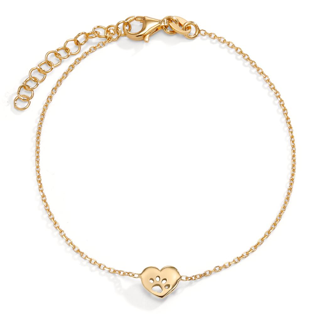 Bracelet Silver Yellow Gold plated Paw 17-20 cm