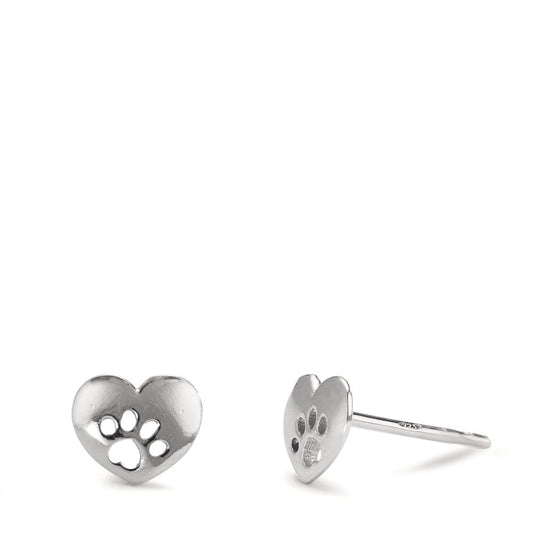 Stud earrings Silver Rhodium plated Paw Ø7 mm