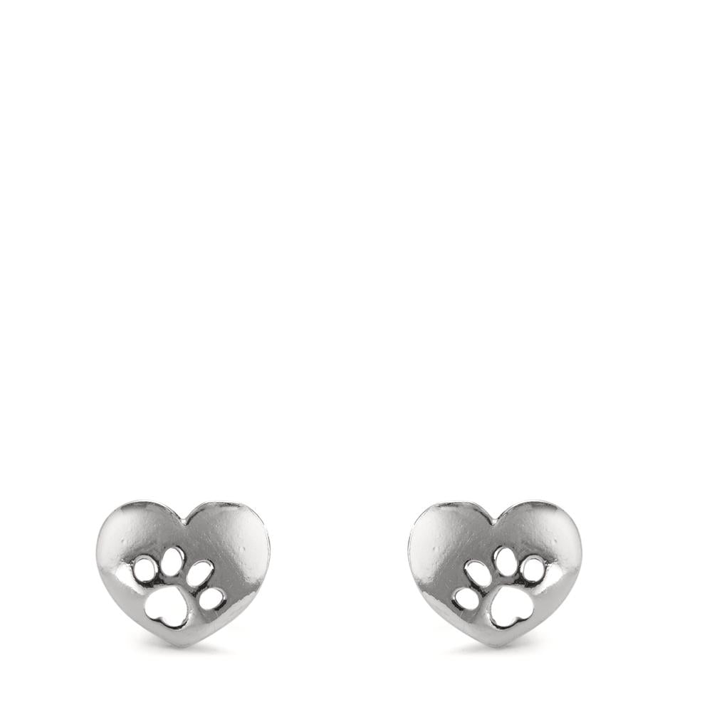 Stud earrings Silver Rhodium plated Paw Ø7 mm