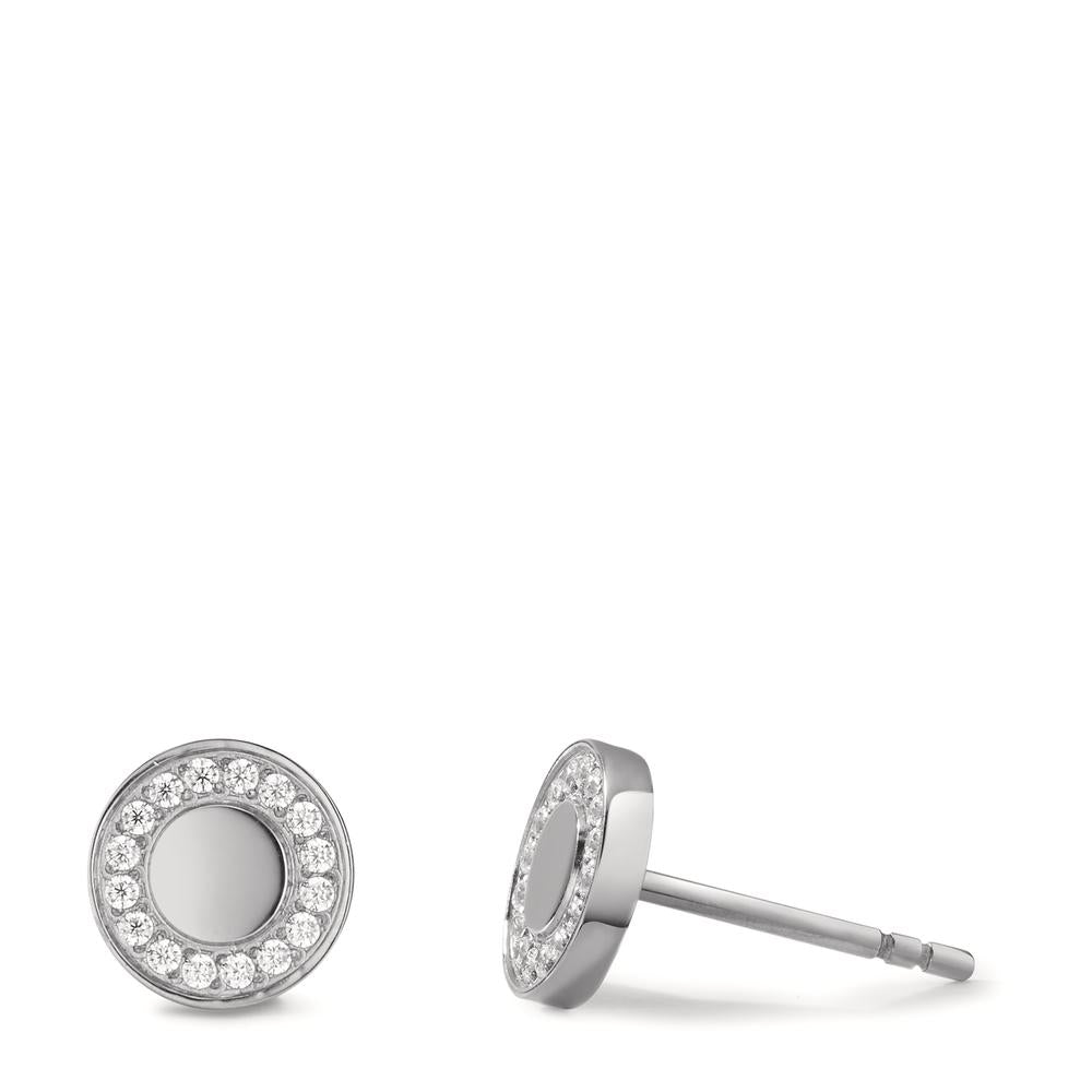 Stud earrings Stainless steel Zirconia 30 Stones Ø8 mm