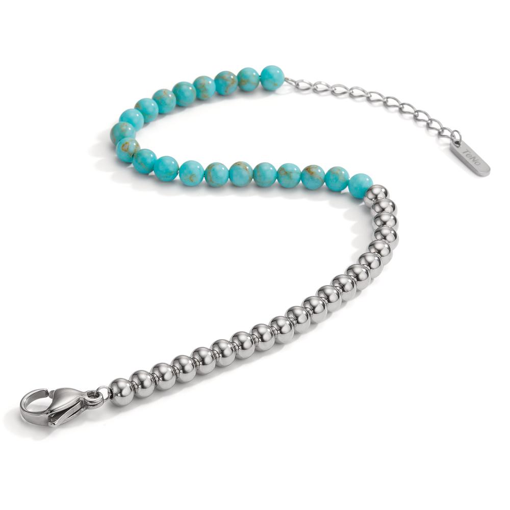 Bracelet Stainless steel Turquoise 17.5-19.5 cm Ø4 mm