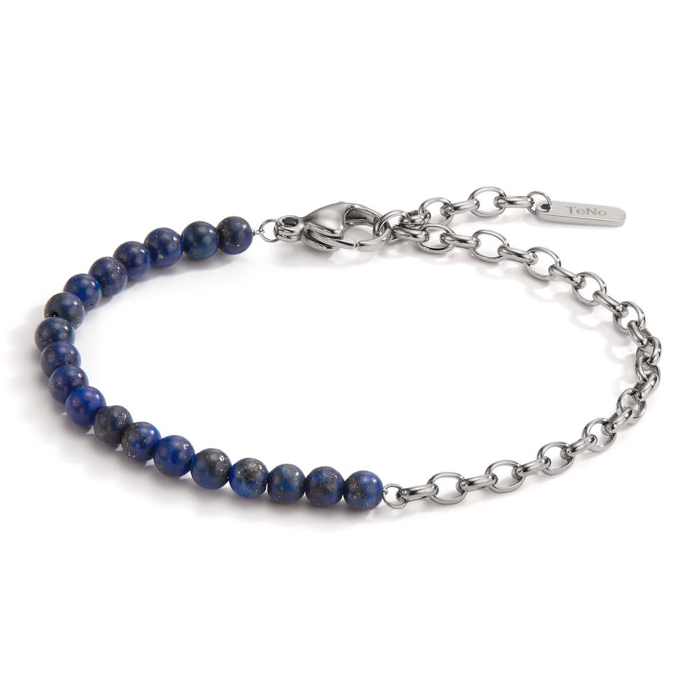 Bracelet Stainless steel Lapis Lazuli 17.5-19.5 cm Ø4 mm