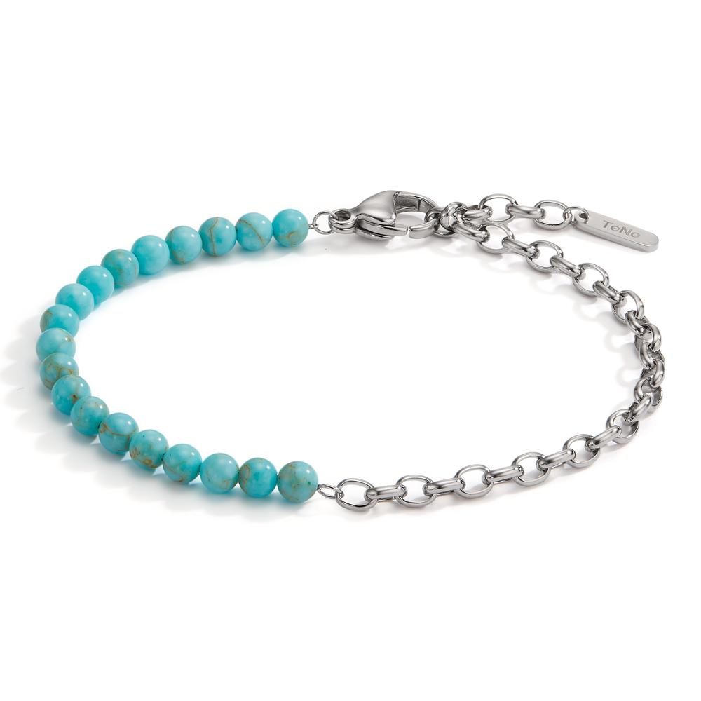 Bracelet Stainless steel Turquoise 17.5-19.5 cm Ø4 mm