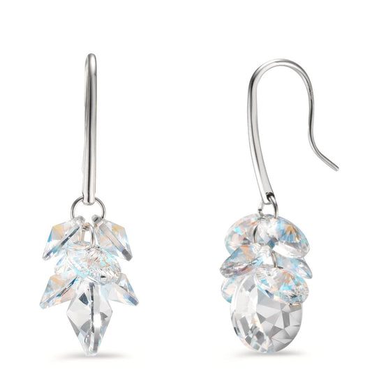 Drop Earrings Stainless steel Zirconia 14 Stones