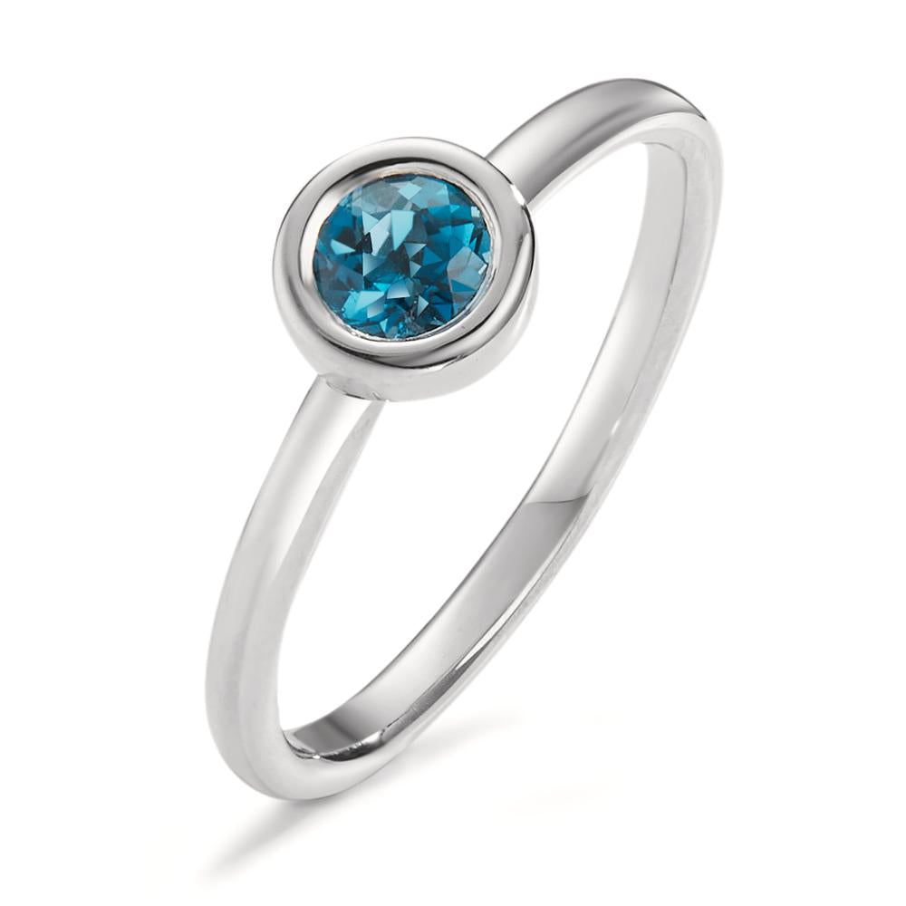 Ring 18k White Gold London Blue Topaz Ø5 mm