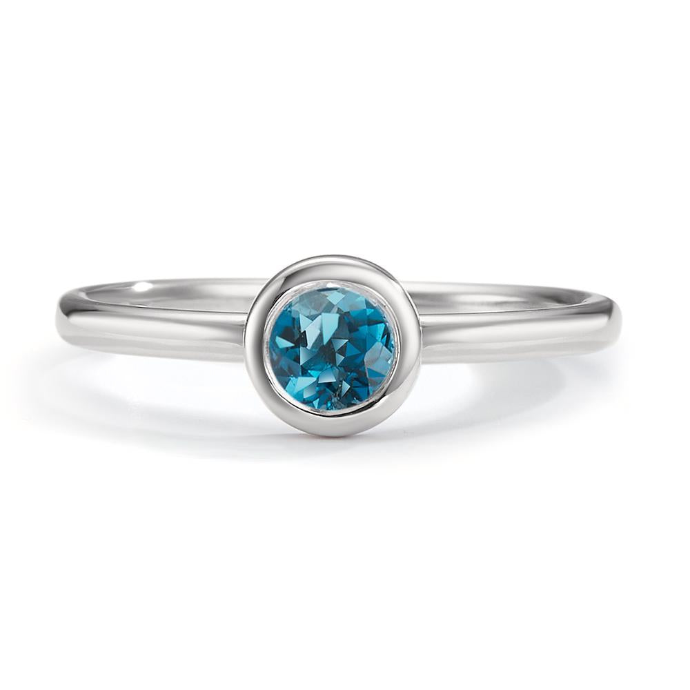 Ring 18k White Gold London Blue Topaz Ø5 mm