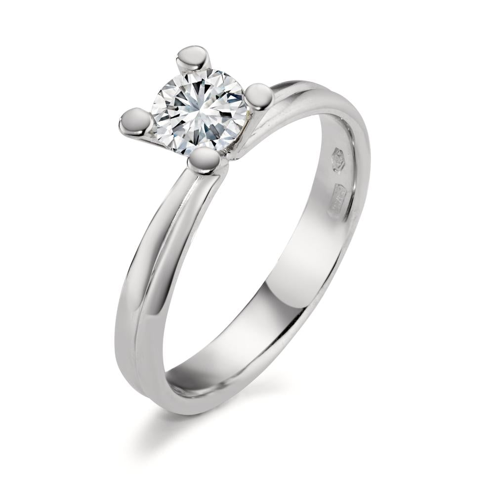 Solitaire ring 18k White Gold Moissanite 5 mm