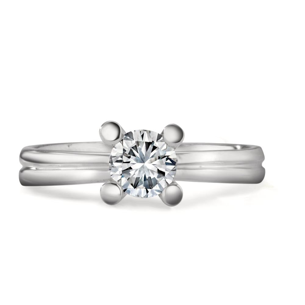 Solitaire ring 18k White Gold Moissanite 5 mm