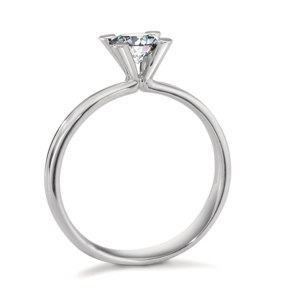 Solitaire ring 18k White Gold Moissanite 5 mm