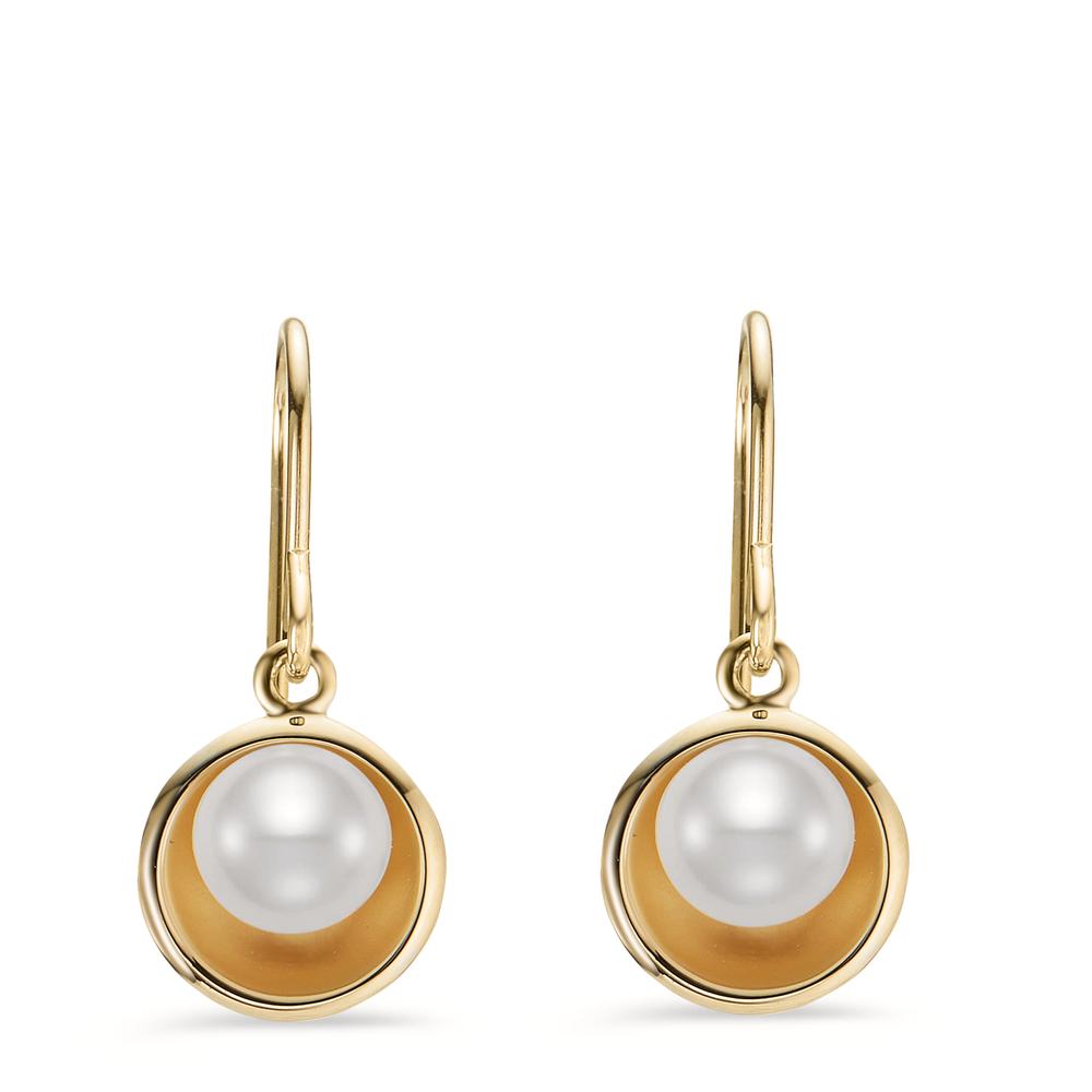 Drop Earrings Silver Yellow Gold plated Freshwater pearl