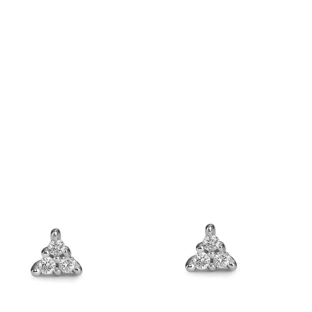 Stud earrings 18k White Gold Diamond 0.05 ct, 6 Stones, w-pi1 Ø3.5 mm