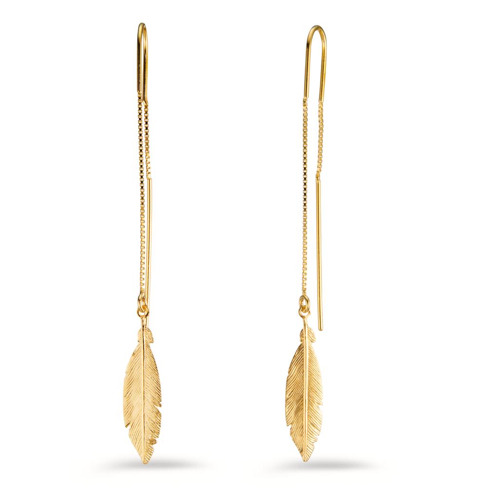 Threader Earrings Silver Yellow Gold plated