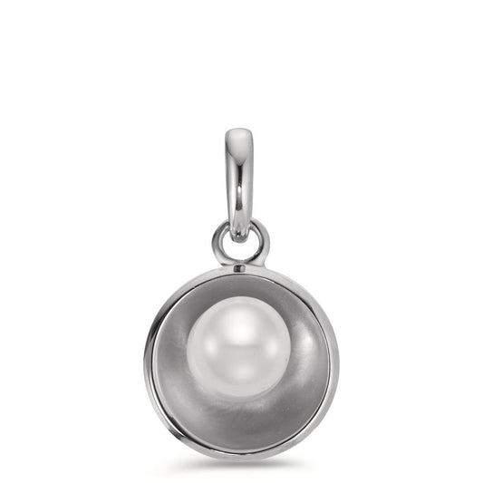 Pendant Silver Rhodium plated Freshwater pearl Ø12 mm