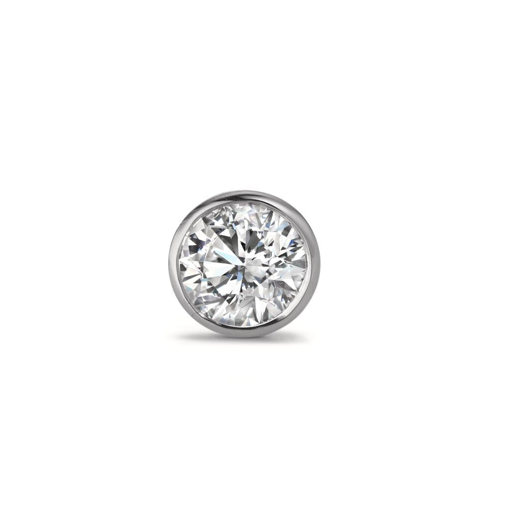 Single stud earring 9k White Gold Zirconia Ø5 mm