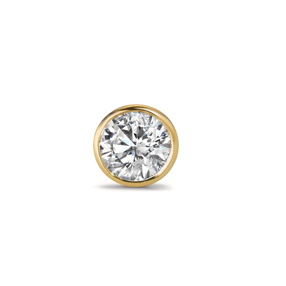 Single stud earring 9k Yellow Gold Zirconia Ø5.5 mm