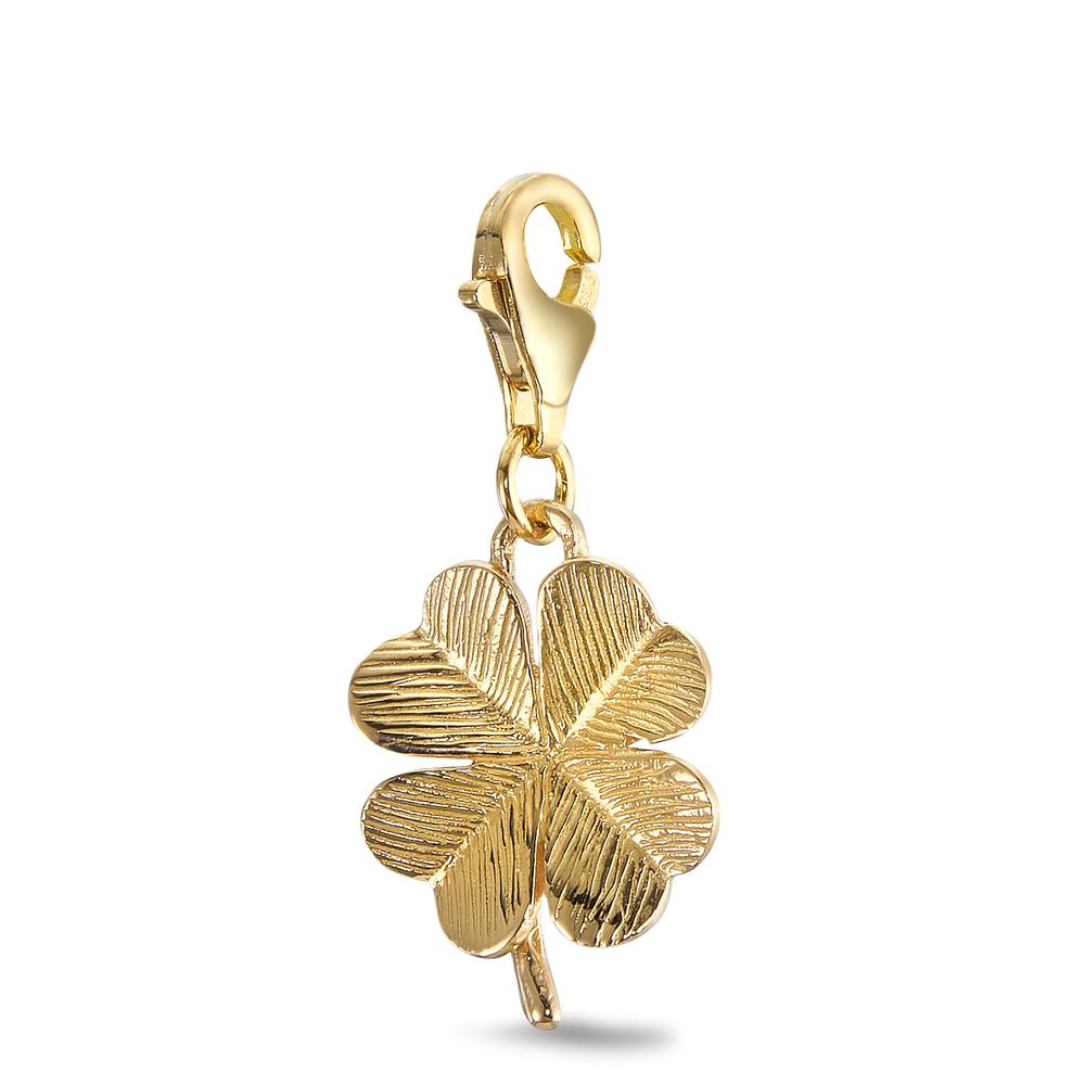 Charms Silver Yellow Gold plated Cloverleaf Ø13 mm