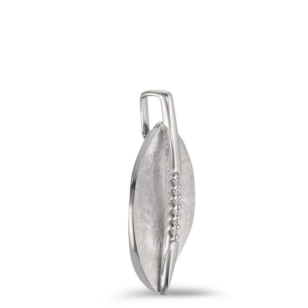 Pendant 18k White Gold Diamond 0.03 ct, 6 Stones, w-si Leaf