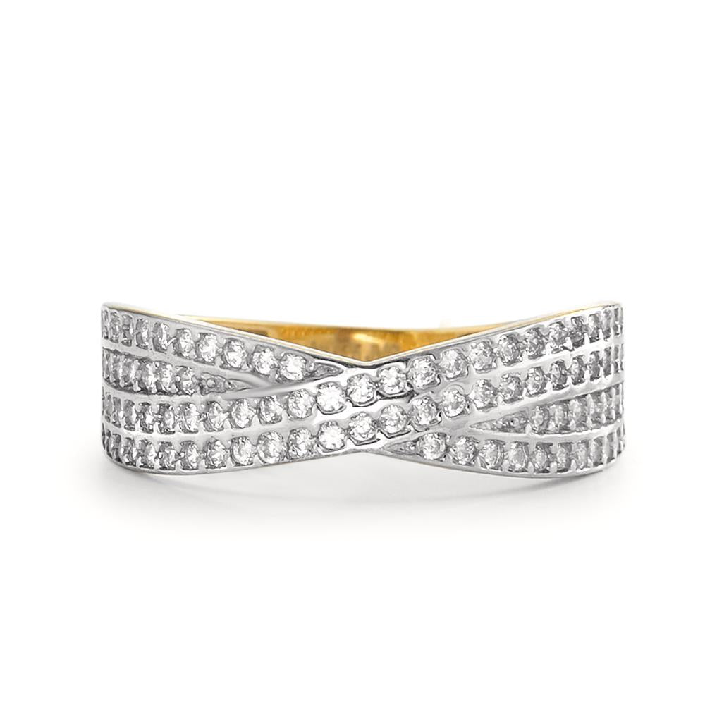 Ring 9k Yellow Gold Zirconia Bicolor