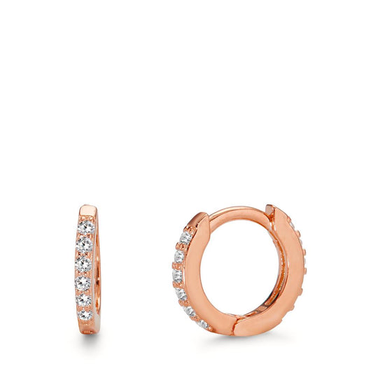 Hinged hoop Silver Zirconia 24 Stones Rose Gold plated