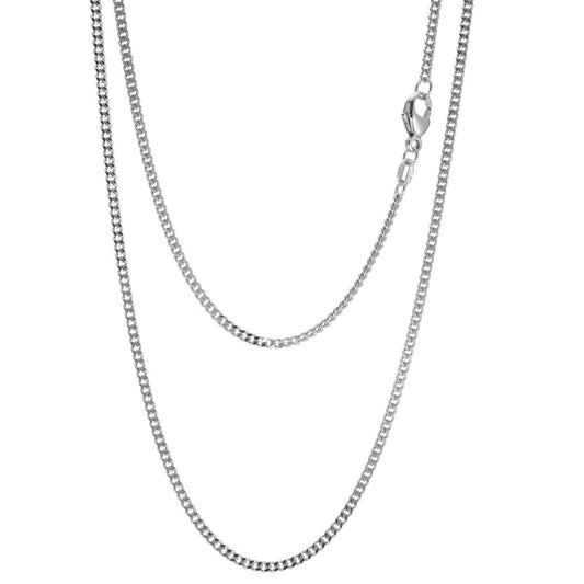 Curb-Necklace 18k White Gold 45 cm