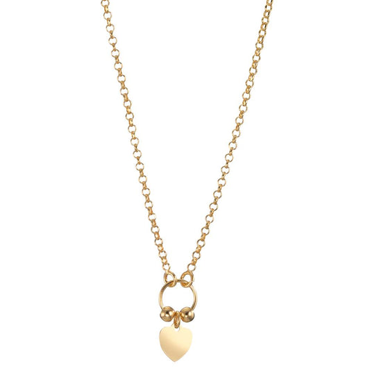 Necklace Silver Yellow Gold plated Heart 42-45 cm