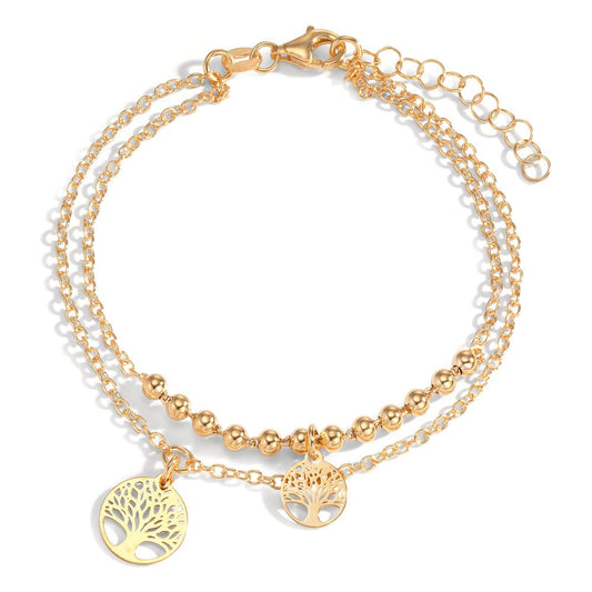 Bracelet Silver Yellow Gold plated Tree Of Life 17-20 cm