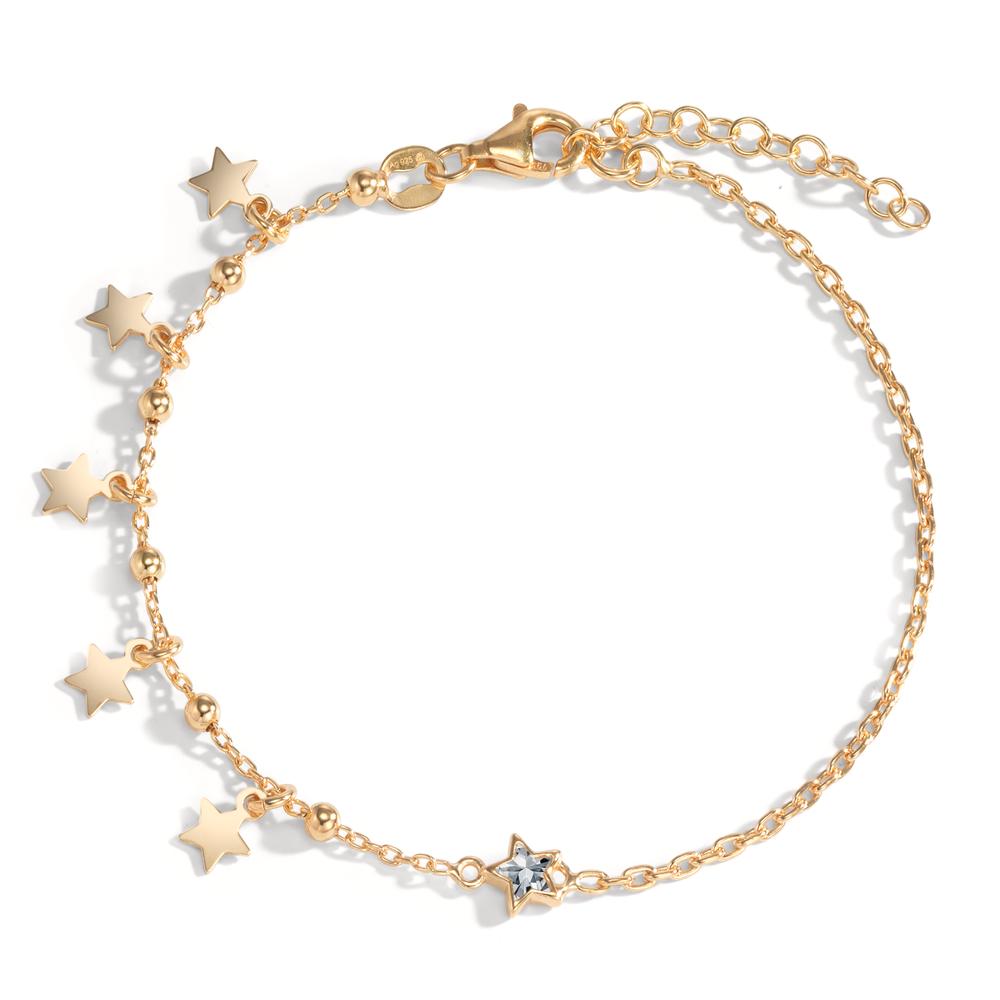 Bracelet Silver Yellow Gold plated Star 17-20 cm