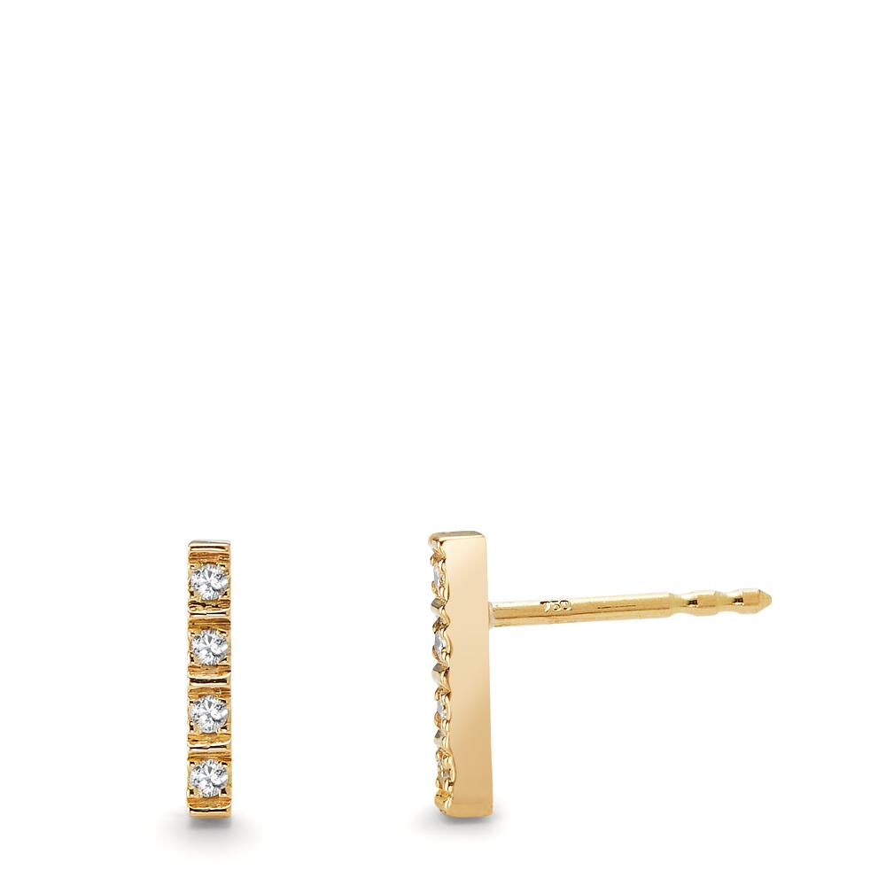 Stud earrings 18k Yellow Gold Diamond 0.064 ct, 8 Stones, w-si