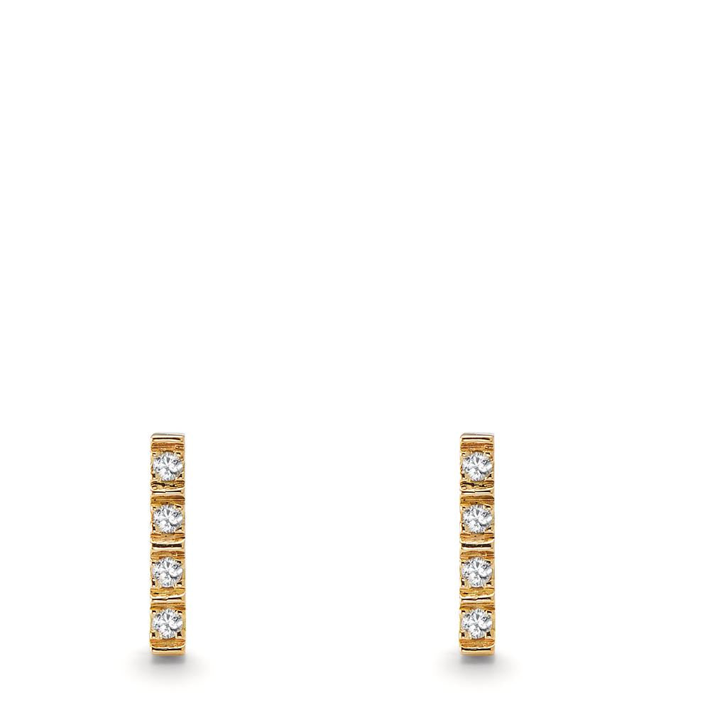 Stud earrings 18k Yellow Gold Diamond 0.064 ct, 8 Stones, w-si