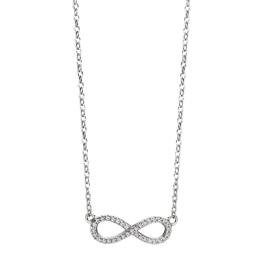 Necklace Silver Zirconia Rhodium plated Infinity 40-45 cm