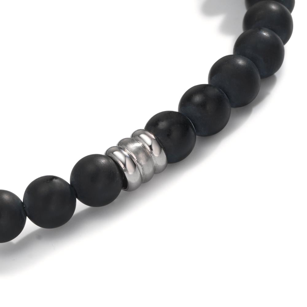 Bracelet Stainless steel Agate Black 20 cm Ø6.5 mm