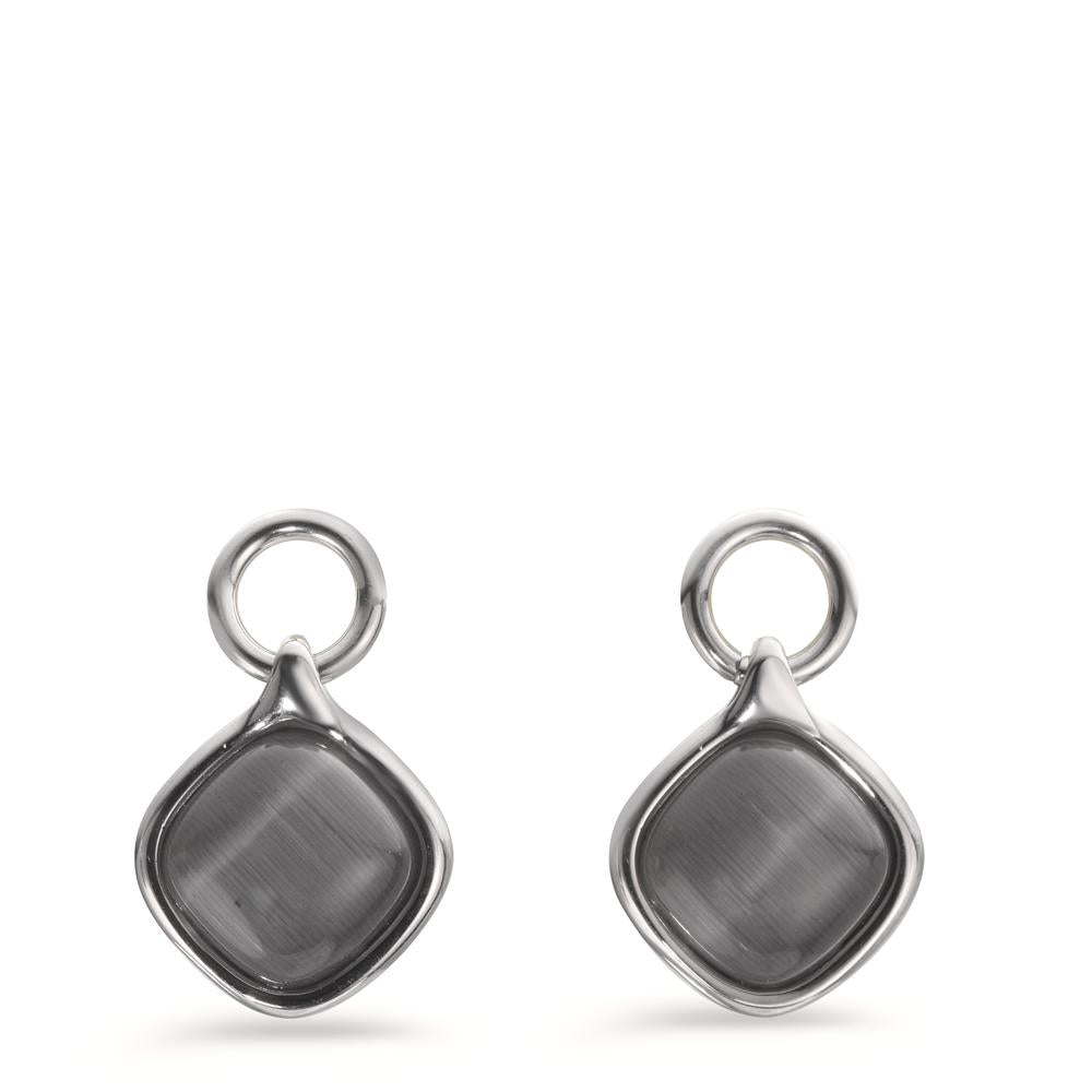 Drop Earrings Stainless steel [synth. Stein] 2 Stones