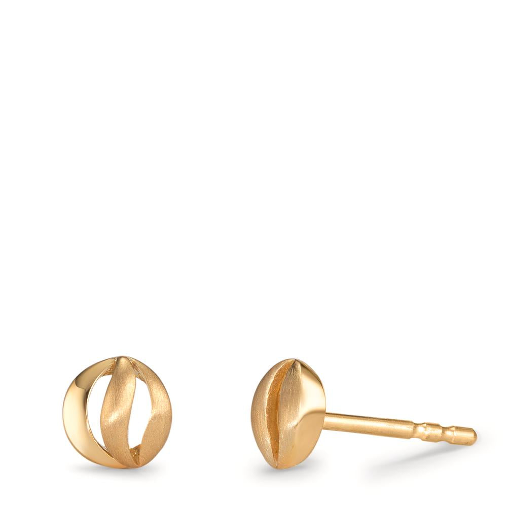 Stud earrings Silver Yellow Gold plated Ø5.5 mm