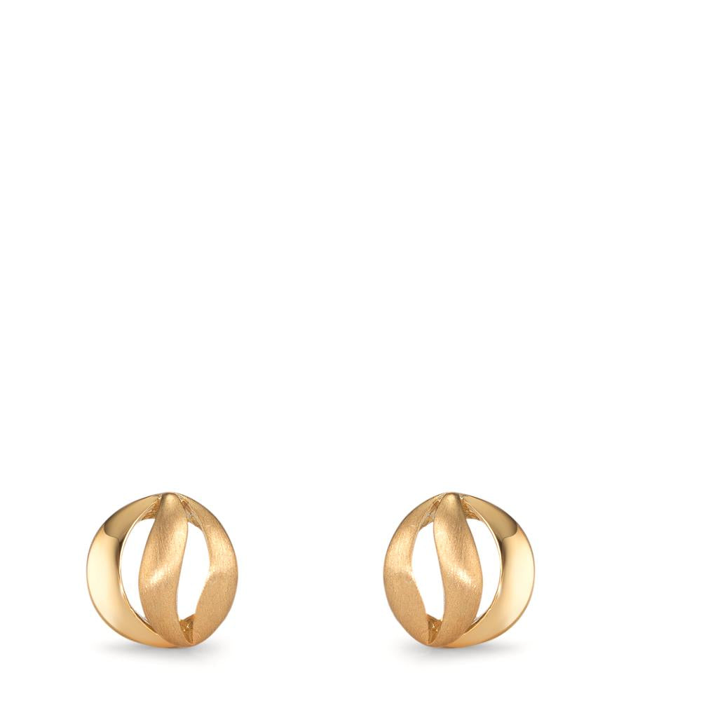 Stud earrings Silver Yellow Gold plated Ø5.5 mm