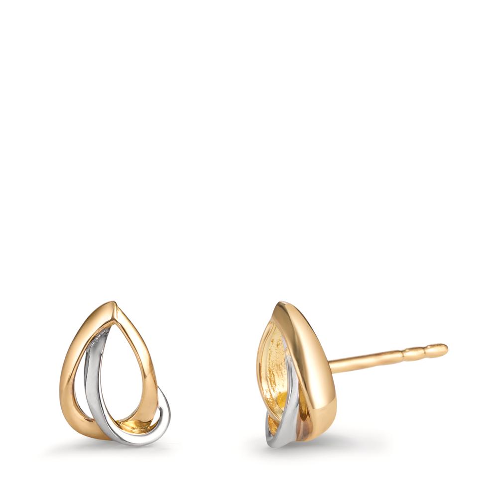 Stud earrings 18k Yellow Gold Bicolor