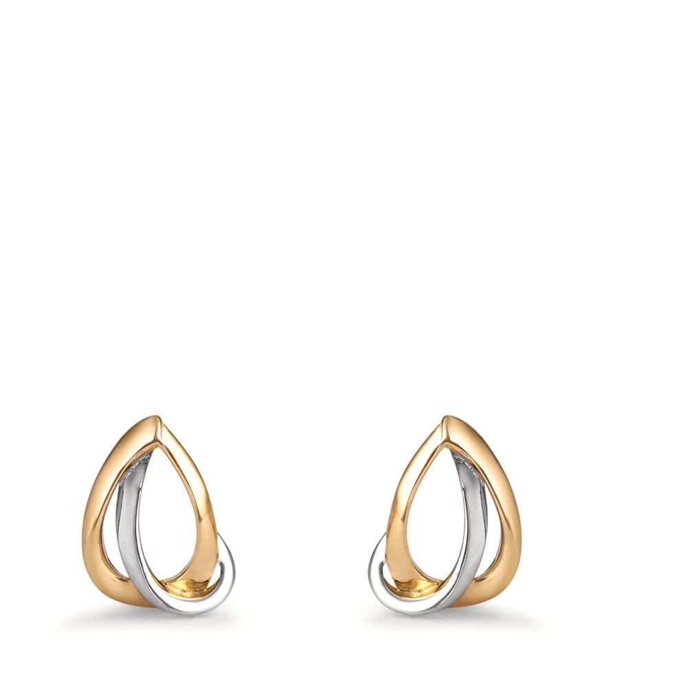 Stud earrings 18k Yellow Gold Bicolor