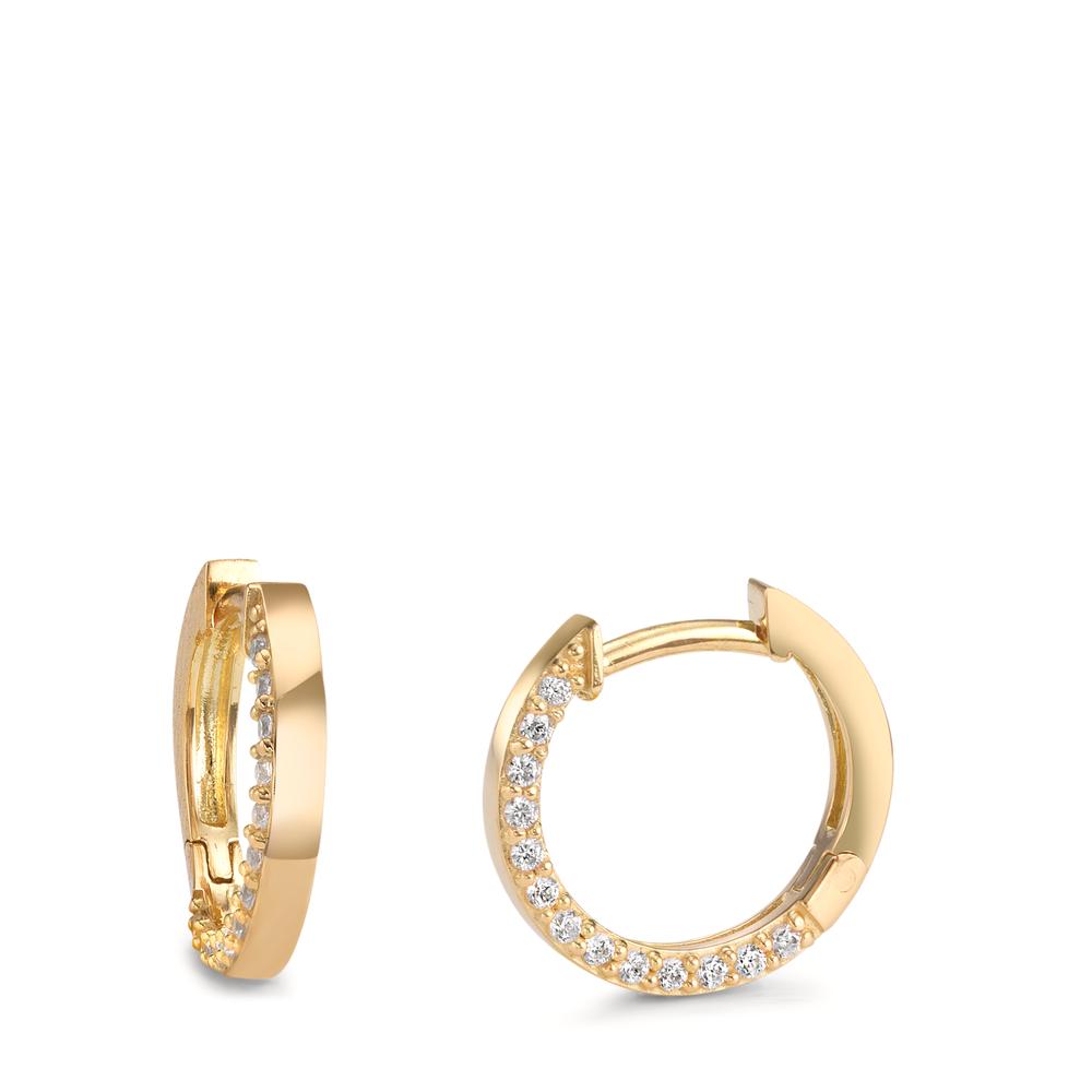 Hinged hoop 18k Yellow Gold Zirconia 26 Stones